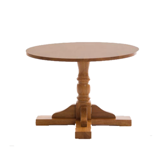 Stowe Round Pedestal Traditional Coffee Table Soft Oak Wooden Pubstuff 4