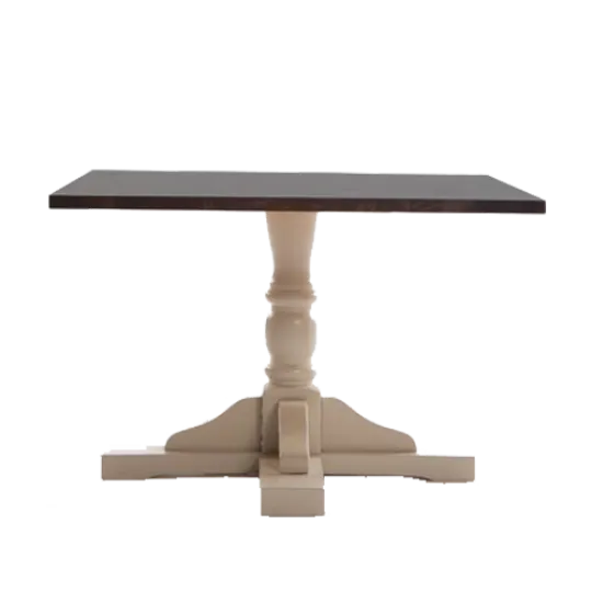 Stowe Square Pedestal Traditional Coffee Table Dark Walnut Painted Cream Wooden Pubstuff 2