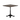 Dark square wooden table top on a detailed metal post base