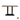 Dark wooden rectangle table top on a metal double post base with a rectangle bottom