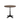 A round dining table with a solid wood top and a cast iron ornate pedestal leg in black color.