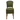 Green upholstered chair with wooden legs on a white background