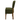Green upholstered chair with wooden legs on a white background