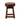 Wooden stool with a brown leather seat on a white background