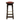 Wooden bar stool with a red leather seat on a white background