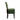 Green upholstered chair with patterned backrest on a white background