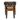 Chair with patterned backrest and brown seat on a white background