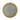 Round wooden seat pad with metal studs on a white background