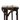 Wooden bar stool with a patterned cushion on a white background