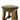 Wooden stool with a cushioned seat on a white background