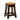 Wooden stool with a brown cushioned seat on a white background