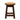 Wooden stool with a leather seat on a white background