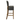 Bar stool with gray upholstered seat and backrest on a white background