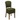 Green upholstered chair with wooden legs on a white background