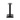Black metal stand with square base on a white background