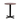 Round table with wooden top and black metal base on a white background