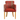 Red plaid armchair with wooden legs on a white background