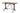 A metal-based dining table with a wooden top, featuring a rectangular shape and four legs, set against a white background.