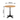 Light round wooden table top on a detailed metal post base