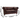 Angle view of a red leather Chesterfield sofa with measurements