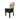 Chair with floral-patterned backrest and black seat on a white background