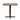 Wooden table with black metal base on a white background