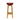 Wooden bar stool with a red seat on a white background