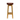 Wooden bar stool with a brown leather seat on a white background