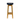 Bar stool with a blue seat and wooden legs on a white background