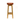 Wooden bar stool with a brown leather seat on a white background