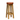 Wooden bar stool with a brown leather seat on a white background