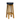 Wooden bar stool with a blue cushioned seat on a white background