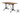 A metal-based dining table with a wooden top, featuring a rectangular shape and four legs, set against a white background.