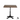 Dark square wooden table top on a detailed metal post base
