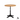 Light round wooden table top on a detailed metal post base