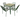 A green square dining table with four matching dining chairs, two with visible grey seat cushions.