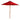 A dark blue picnic table parasol with a wooden pole, standing upright against a white background.