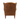 Brown leather wingback chair on a white background