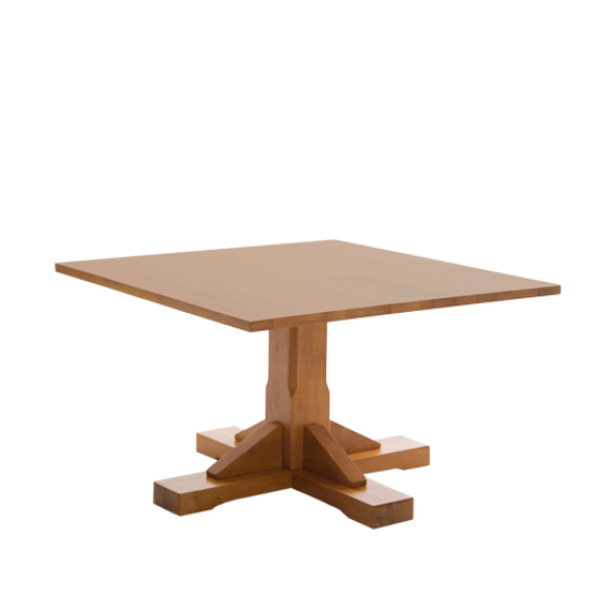 Boston Sqaure Pedestal Traditional Coffee Table Soft Oak Wooden Pubstuff 3