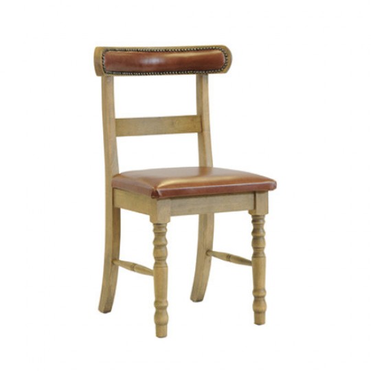 Country Dining Chair Padded Back and Seat Weathered Oak