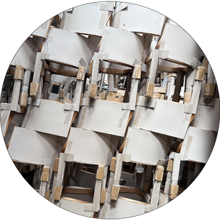 Stacked tub chair frames