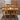 WAREHOUSE CLEARANCE: 1940 Dining In soft oak Upholstered in blue diamond with rectangle table set