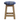 Wooden bar stool with a blue plaid cushion on a white background