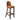 Brown leather bar stool with wooden legs on a white background