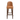 Brown leather bar stool with wooden legs on a white background