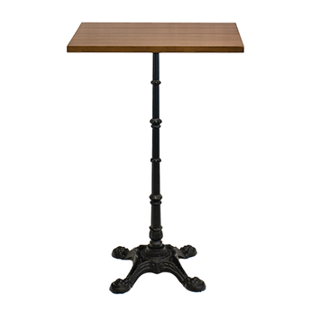 Metal Verona poseur table with weathered oak wooden table top