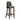 Gray cushioned bar stool with wooden legs on a white background