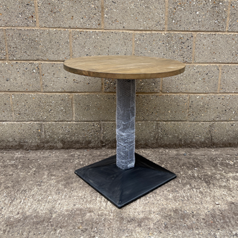 Milan Round Dining Table with Weathered Oak Top