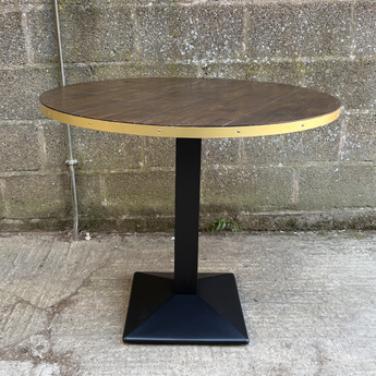 Vintage Round Table Top with Brass Edge