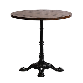Metal Verona dining table with vintage wooden table top